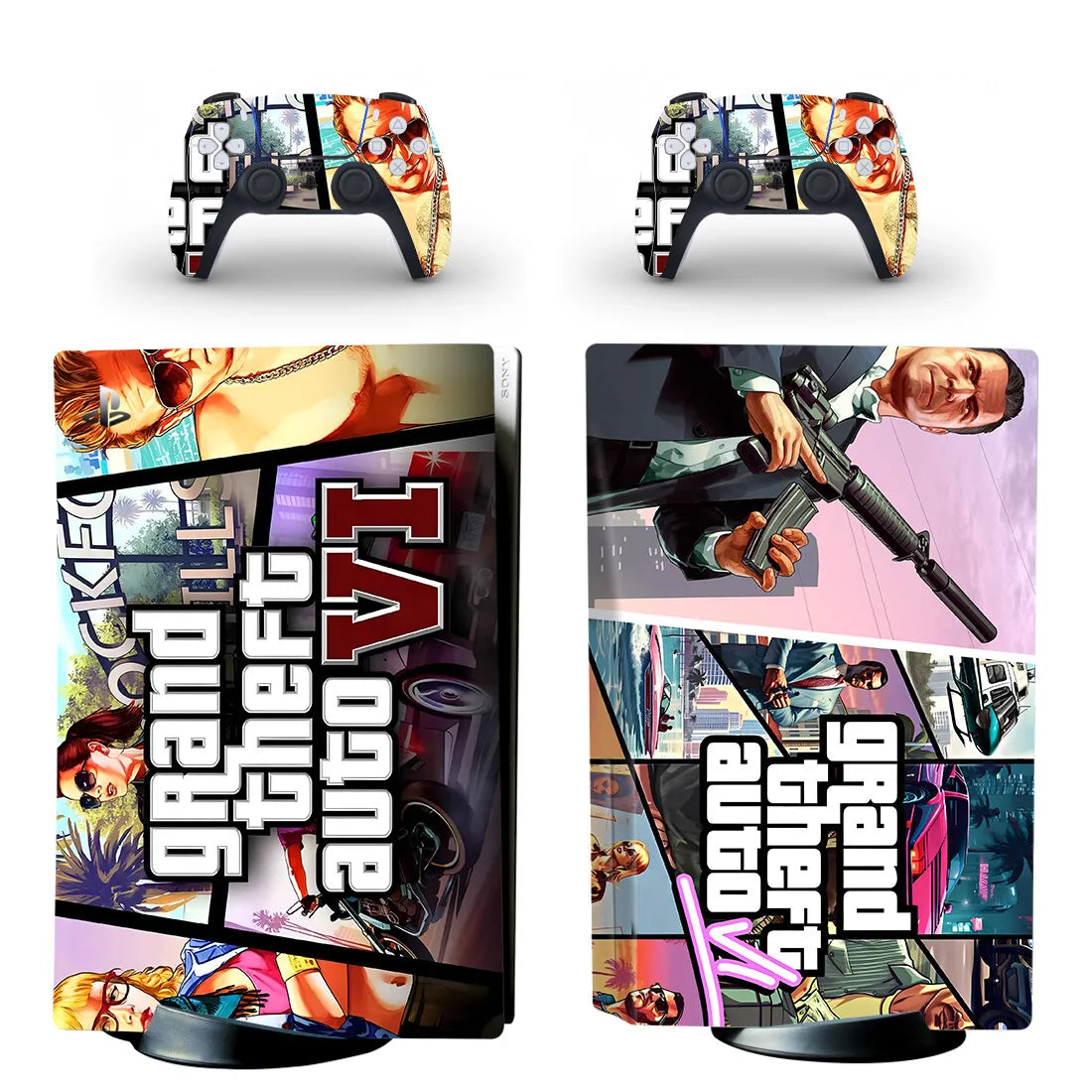 Grand Theft Auto VI GTA 6 PS5 Disc Skin Sticker Protector Decal Cover for Console Controller PS5 Disk Skin Sticker Vinyl