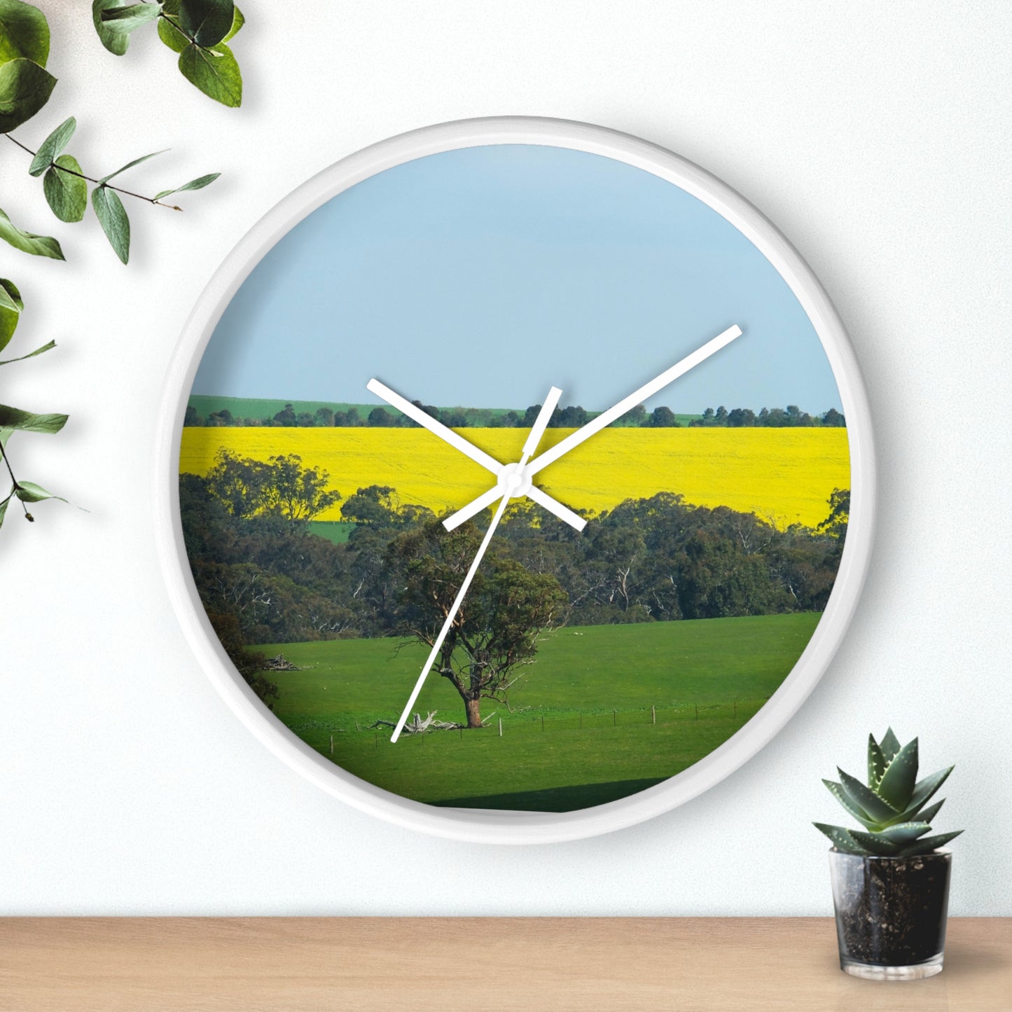 Ozi Pix Wall Clock - Canola Fields