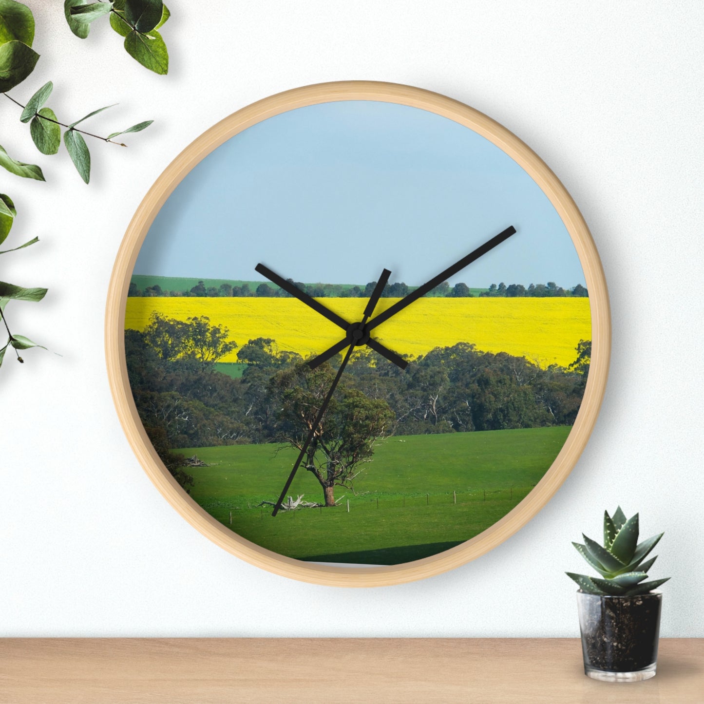 Ozi Pix Wall Clock - Canola Fields