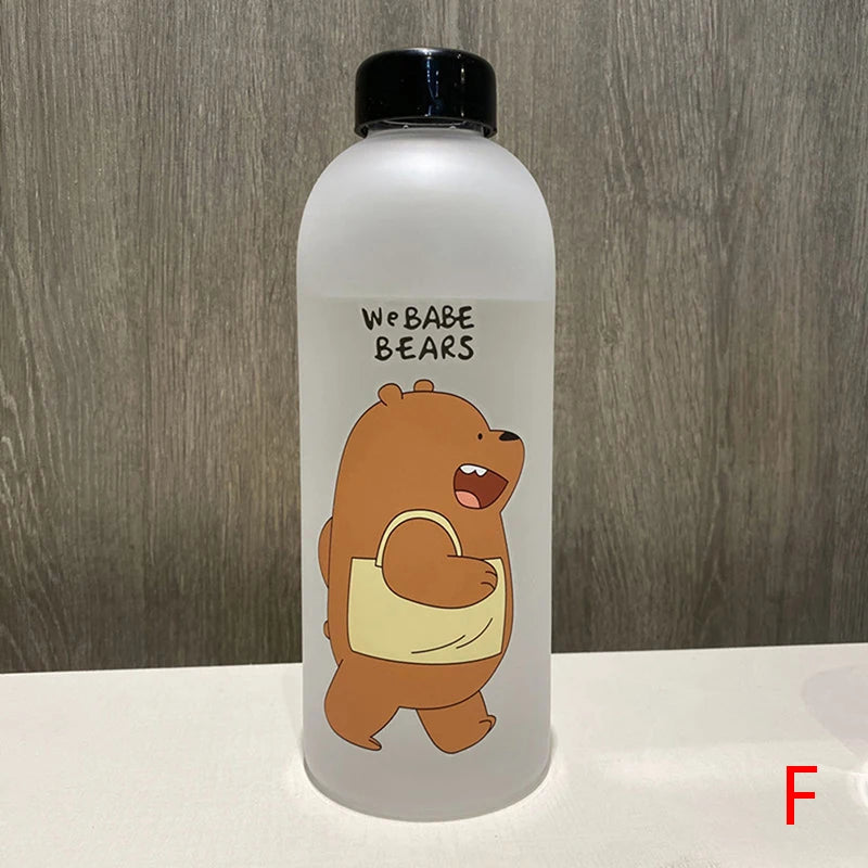 1000Ml Water Bottle Panda Cup Transparent Water Bottle Drinkware Cup Leak-Proof Cartoon Water Bottle Drinkware Cup