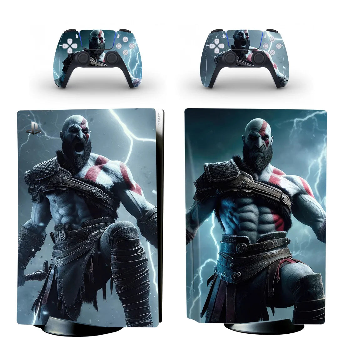 Game God of War PS5 Disc Skin Sticker Decal Cover for Console and 2 Controllers PS5 Disk Skin Vinyl