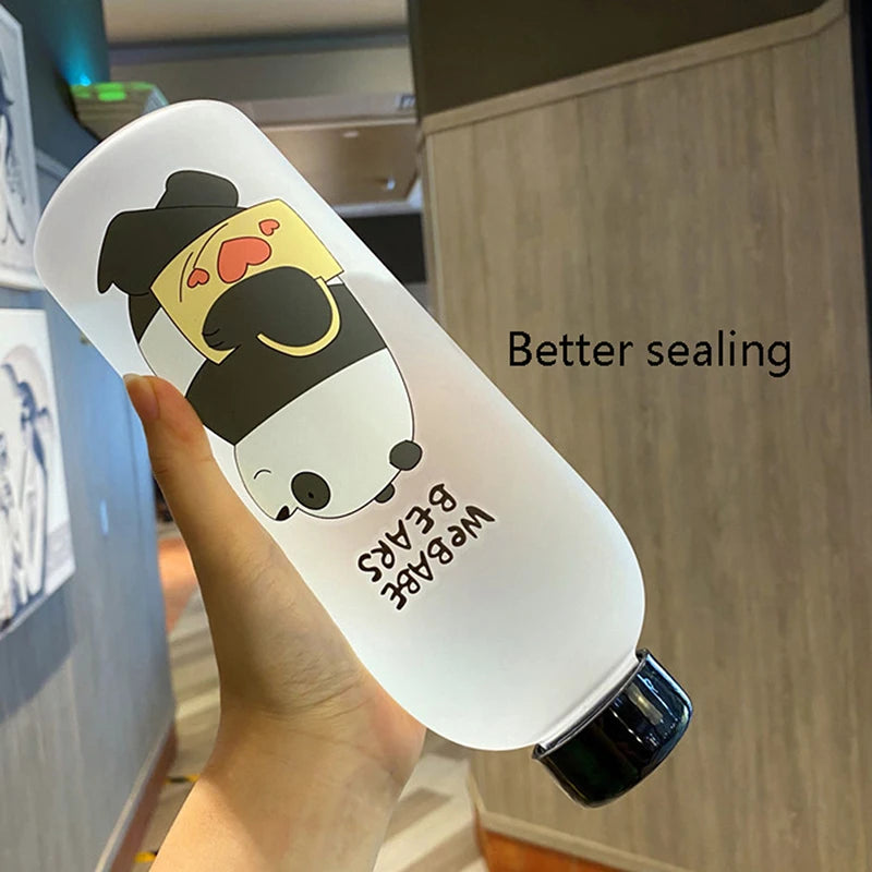 1000Ml Water Bottle Panda Cup Transparent Water Bottle Drinkware Cup Leak-Proof Cartoon Water Bottle Drinkware Cup