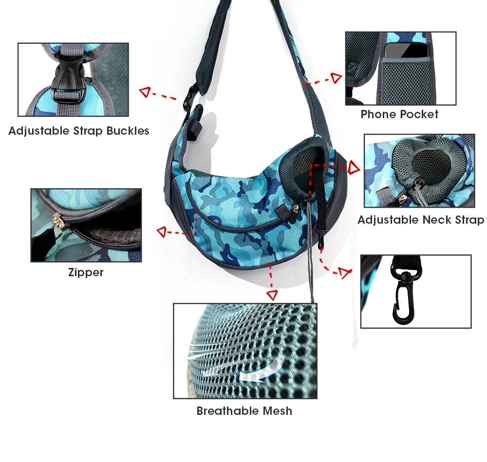 Comfort Mesh Dog Carrier Outdoor Shoulder Bag Handbag Oxford Slings Pet Travel Cats Tote Breathable Puppy Front Outdoor Cover