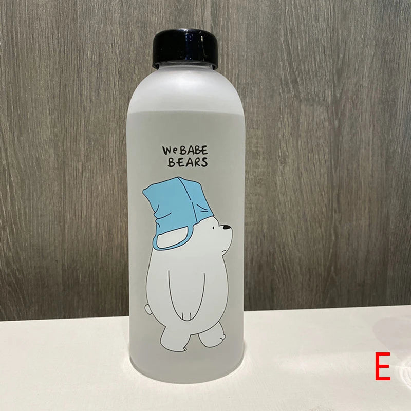 1000Ml Water Bottle Panda Cup Transparent Water Bottle Drinkware Cup Leak-Proof Cartoon Water Bottle Drinkware Cup