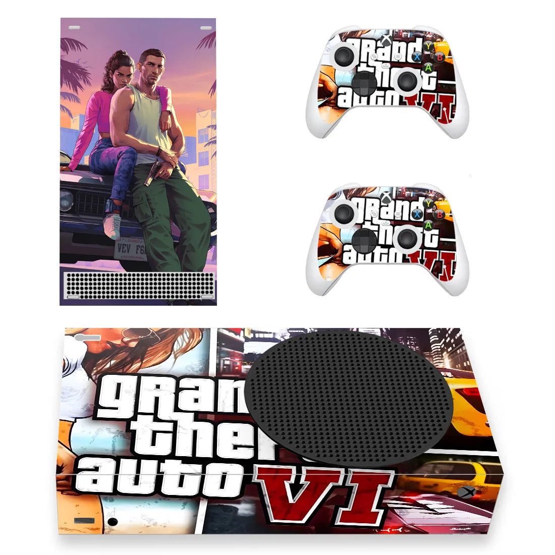 Grand Theft Auto VI GTA 6 Skin Sticker Decal Cover for Xbox Series S Console and 2 Controllers XSS Skins Vinyl