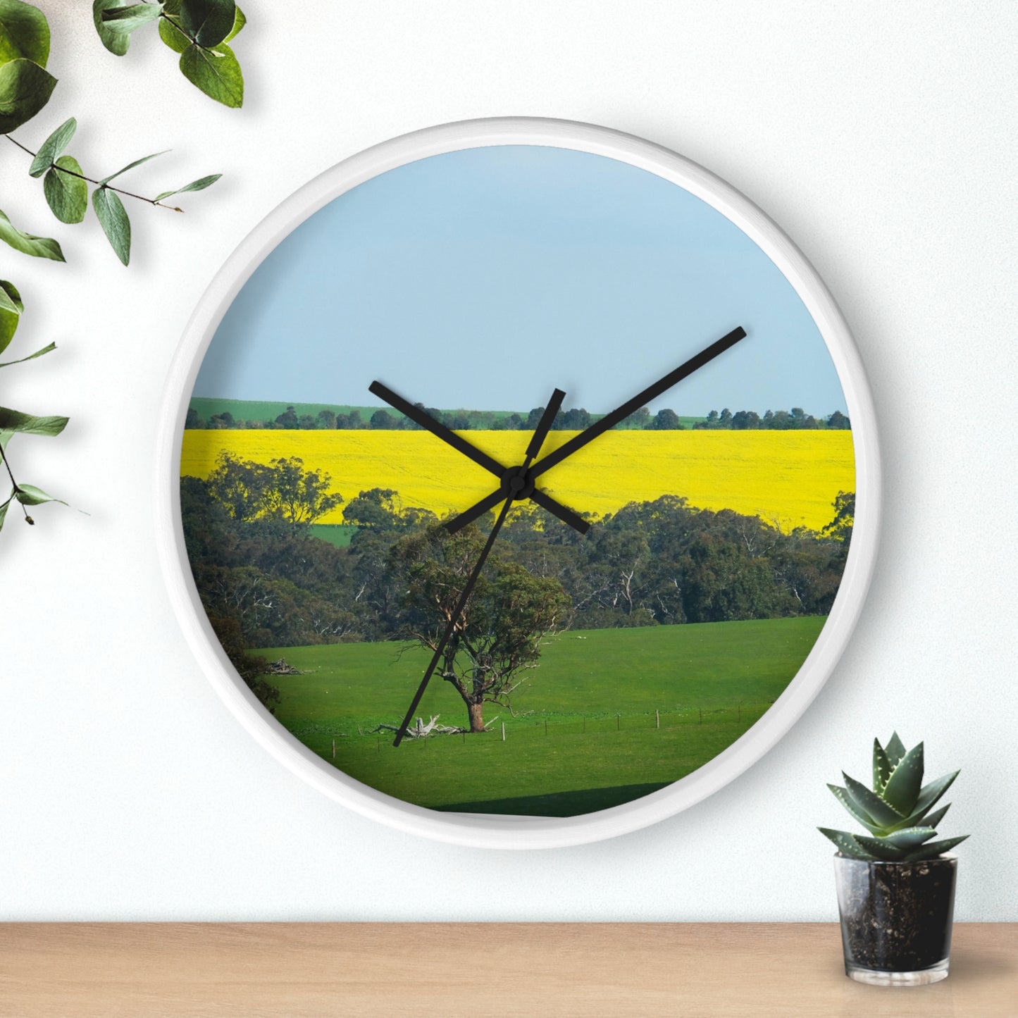 Ozi Pix Wall Clock - Canola Fields