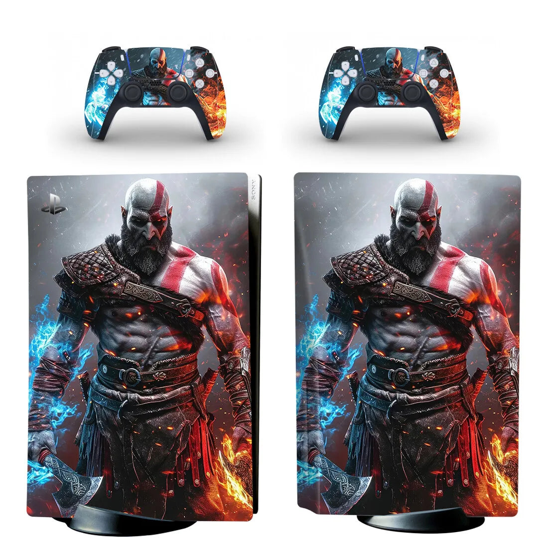 Game God of War PS5 Disc Skin Sticker Decal Cover for Console and 2 Controllers PS5 Disk Skin Vinyl