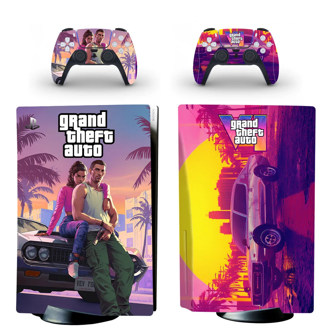 Grand Theft Auto VI GTA 6 PS5 Disc Skin Sticker Protector Decal Cover for Console Controller PS5 Disk Skin Sticker Vinyl