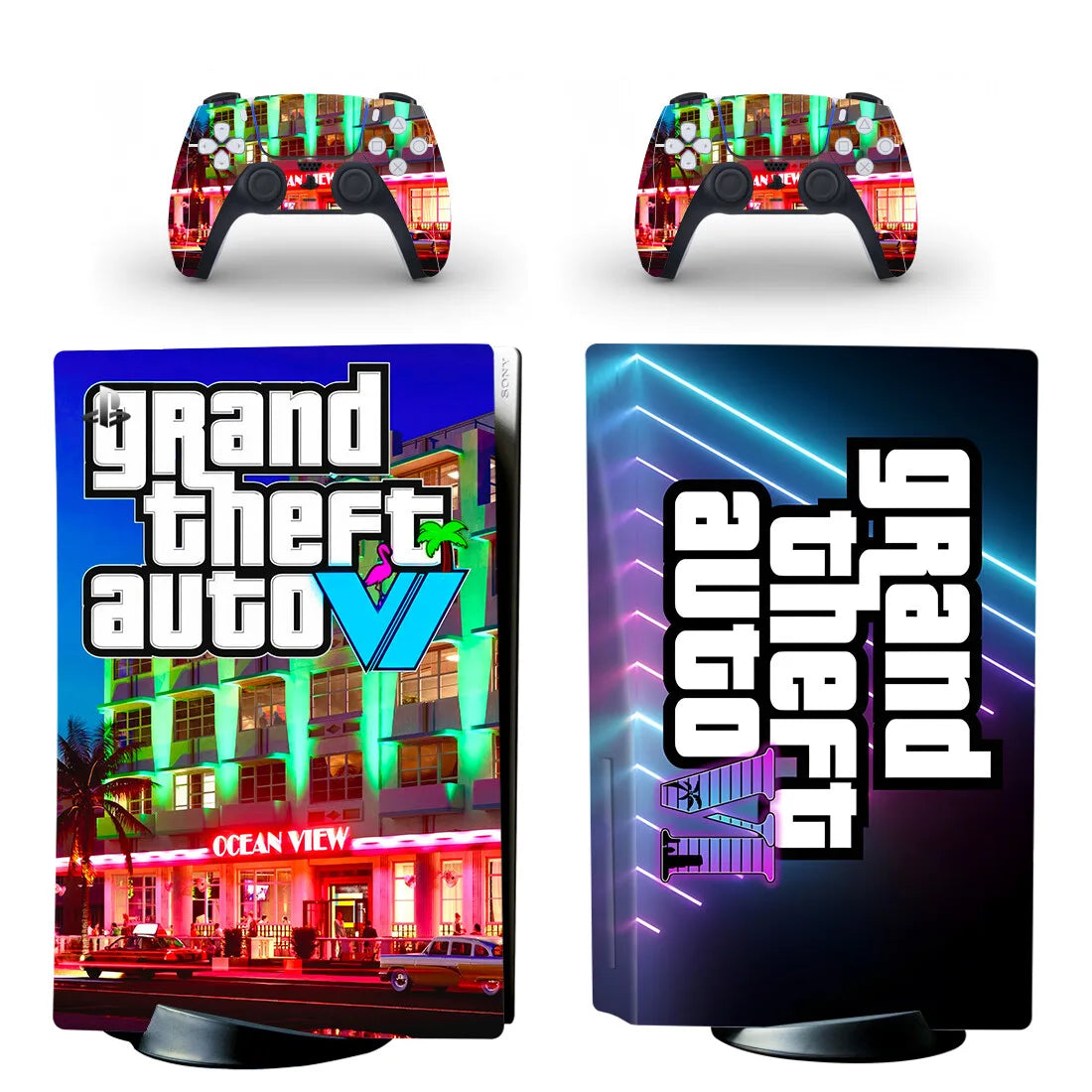 Grand Theft Auto VI GTA 6 PS5 Disc Skin Sticker Protector Decal Cover for Console Controller PS5 Disk Skin Sticker Vinyl