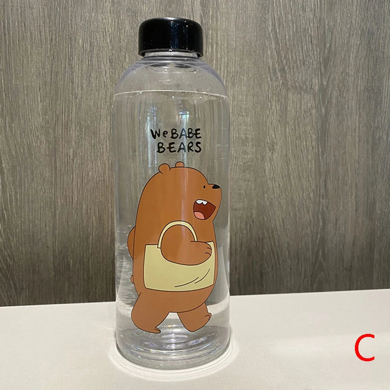 1000Ml Water Bottle Panda Cup Transparent Water Bottle Drinkware Cup Leak-Proof Cartoon Water Bottle Drinkware Cup