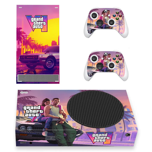 Grand Theft Auto VI GTA 6 Skin Sticker Decal Cover for Xbox Series S Console and 2 Controllers XSS Skins Vinyl